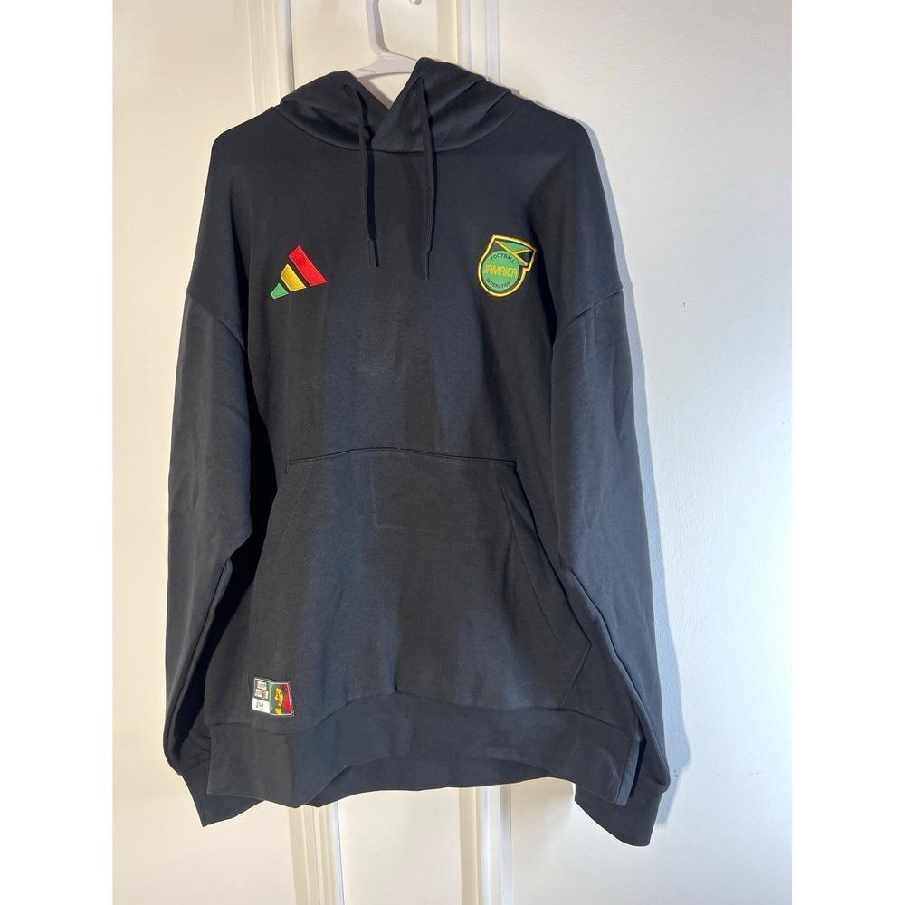 adidas Jamaica x Bob Marley DNA Fleece Hoodie Mens XL Black JY5216 NWT